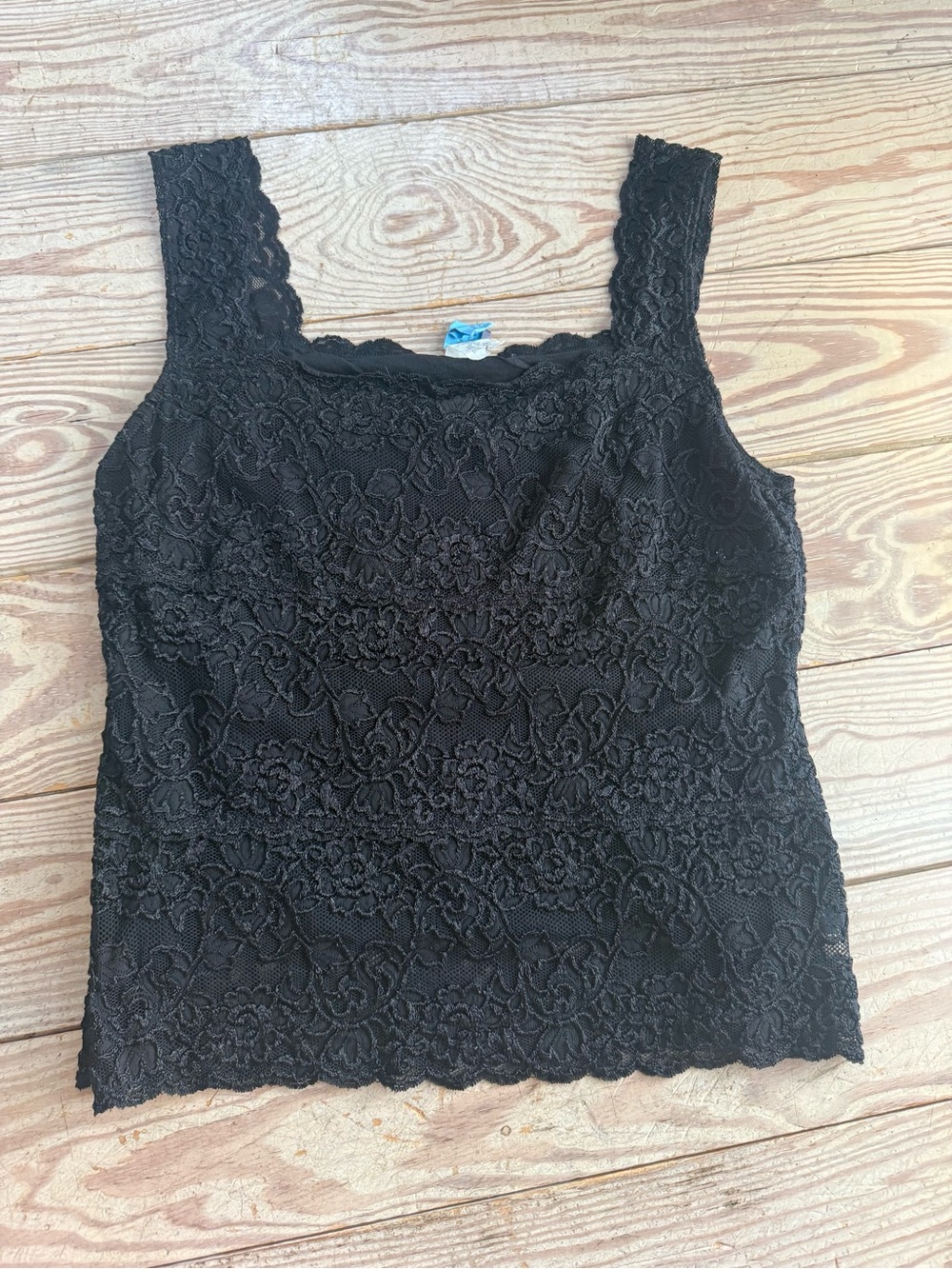 Hanky Panky Black Lace Tank Top size xl